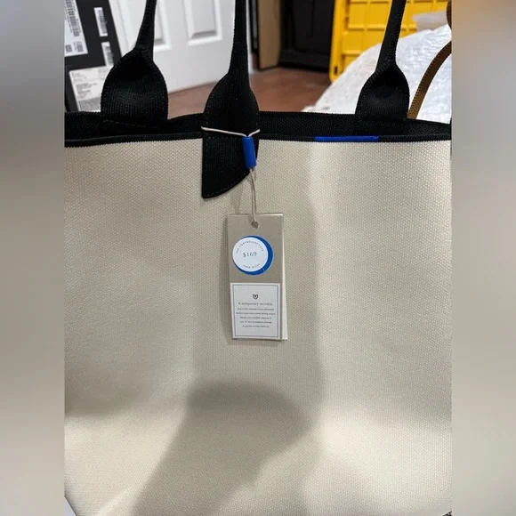 Rothy's Lightweight tote & The Wallet Wristlet in the Black Portobello Stripe - Picture 11 of 11